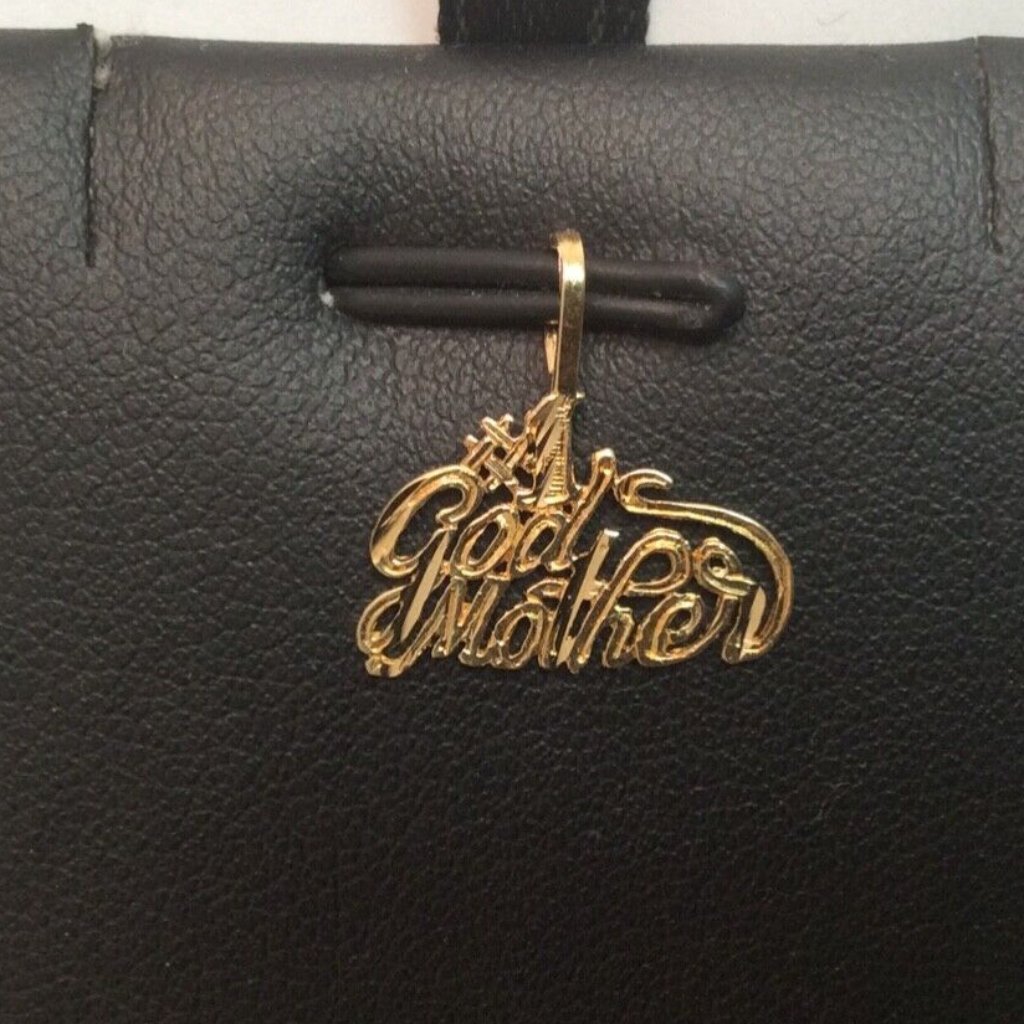 14k Yellow Real Gold Solid 1 God Mother Name Plate Pendant Charm 50grams 219$